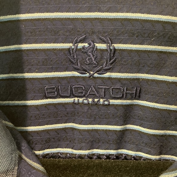 BUGATCHI Classic Fit Blue Stripe Button Down Dress Shirt - Picture 2 of 5